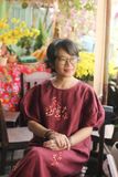  Đầm tay bồng Bả trầu thêu tay Hồng Mai 