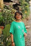  Đầm linen thêu tay Lục Bình - Xanh Lý suông 