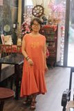  Đầm Oreno cam thêu tay Hồng Mai 