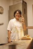  Áo linen trắng sữa thêu tay Lan Bướm 