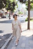  Đầm Be 2 tầng thêu tay Bạch Thiên Hương 
