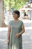  Đầm Oreno rêu thêu tay Mộc Lan 