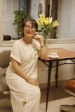  Đầm linen Tahera thêu tay Bạch Thiên Hương 