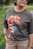  Áo thun thêu tay Hải Vương - BabyTee Xám 