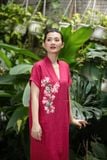  Đầm Yuna Kimono Tím Cẩm thêu tay Bông Giấy 