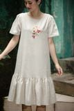  Đầm Baby Beige thêu tay Hoa Sim 