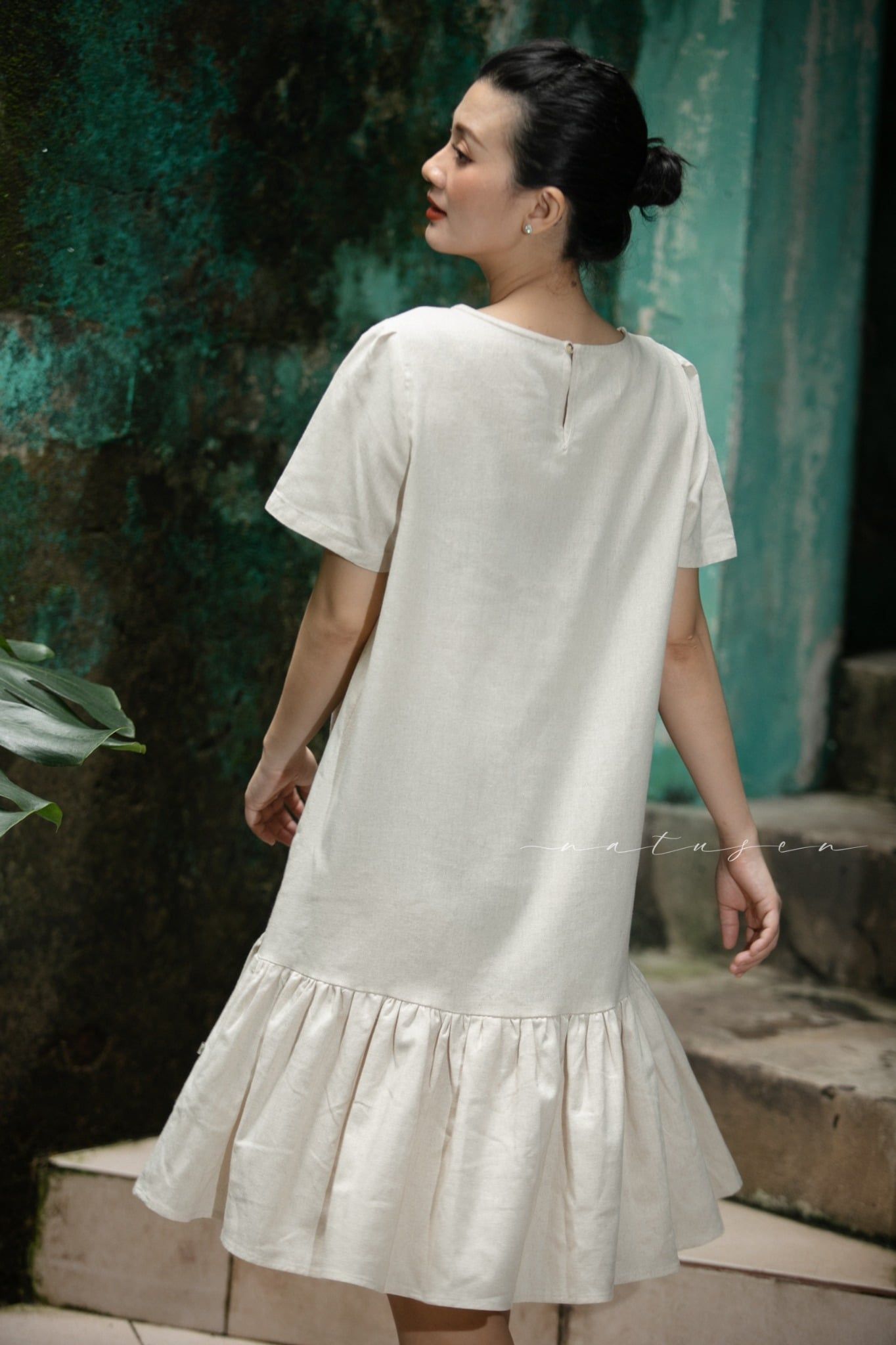  Đầm Baby Beige thêu tay Hoa Sim 