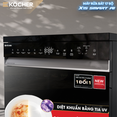 Máy Rửa Chén Kocher X15 SMART AI – Rửa Thông Minh, 17 Bộ, AI Wash