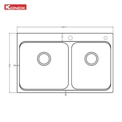 Chậu Rửa Chén Konox 2 Hố Lệch R50 Tari 8251TD – Thiết Kế Tiện Dụng Cho Bếp Hiện Đại