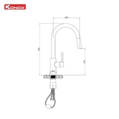 Vòi Rửa Bát Konox Reno Smart – Giải Pháp Vòi Thông Minh Cho Gian Bếp Hiện Đại