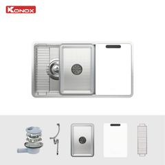 Chậu Rửa Chén Konox 1 Hố Chống Xước Dekor JP8044SU-L-R