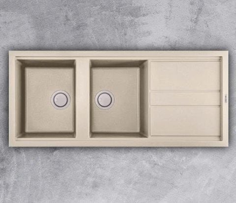 Chậu Rửa Bát Đá 2 Hố Malloca BIANCO G-50062 – Đẹp Tinh Tế, Tiện Nghi Vượt Trội