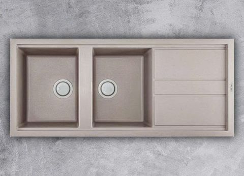 Chậu Rửa Bát Đá 2 Hố Malloca TORTORA G-50043 – Vẻ Đẹp Tự Nhiên, Tiện Nghi Tối Ưu