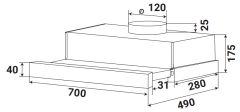 Máy Hút Mùi Âm Tủ Cảm Ứng KAFF KF-TL700 – Thiết Kế Gọn, Hút Mùi Hiệu Quả