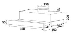 Máy Hút Mùi Âm Tủ KAFF KF-TL700ST – Thiết Kế 70cm Gọn Cho Tủ Bếp