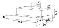 Máy Hút Mùi Âm Tủ KAFF KF-TL70H – Thiết Kế 70cm Gọn Gàng, Dễ Dùng