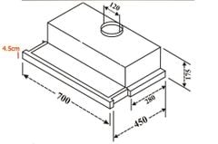 Máy Hút Mùi Âm Tủ KAFF KF-TL70SB – Công Suất Hút 750 m³/h
