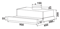 Máy Hút Mùi Âm Tủ KAFF KF-TL900ST – Thiết Kế 90cm Cho Hệ Tủ Bếp Rộng