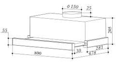 Máy Hút Mùi Âm Tủ KAFF KF-TL800ST – Thiết Kế 80cm Gọn Cho Hệ Tủ Bếp