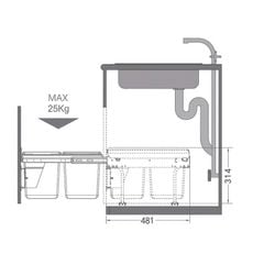 Thùng Rác Âm Tủ Hafele - Viola 503.39.631 : Giải Pháp Phân Loại Rác Gọn Gàng, Vệ Sinh