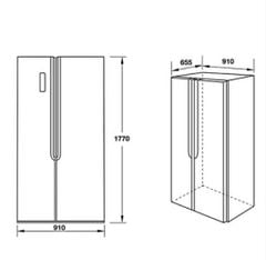 Tủ Lạnh Hafele HF-SB5321FB 534.14.021 – Tủ Lạnh Độc Lập Chuẩn Châu Âu, Dung Tích 562L