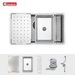 Chậu Rửa Bát Konox Workstation Sink Dekor 8044SU – Chậu Inox Cao Cấp Tích Hợp Workstation Tiện Lợi