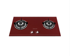 Bếp gas 2 vùng nấu Malloca AS920R – Mặt kính đỏ Bordeaux, mâm đốt Somipress