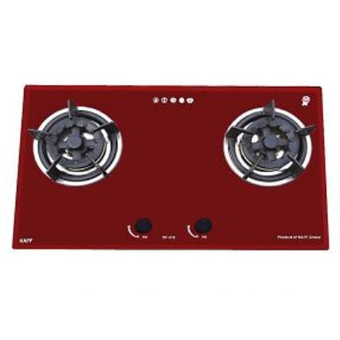 Bếp Gas Âm Kaff KF-312 – Bếp Gas 2 Lò, Mặt Kính Đỏ Sang Trọng