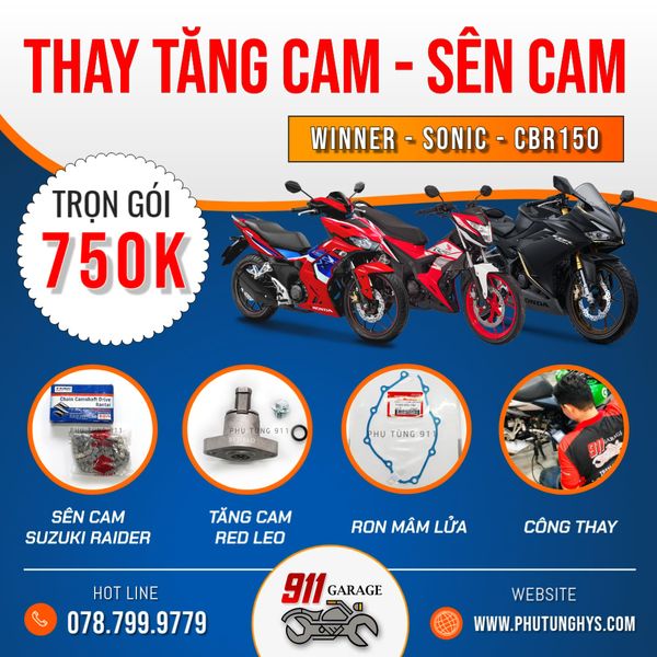 THAY SÊN CAM TĂNG WINNER SONIC CBR