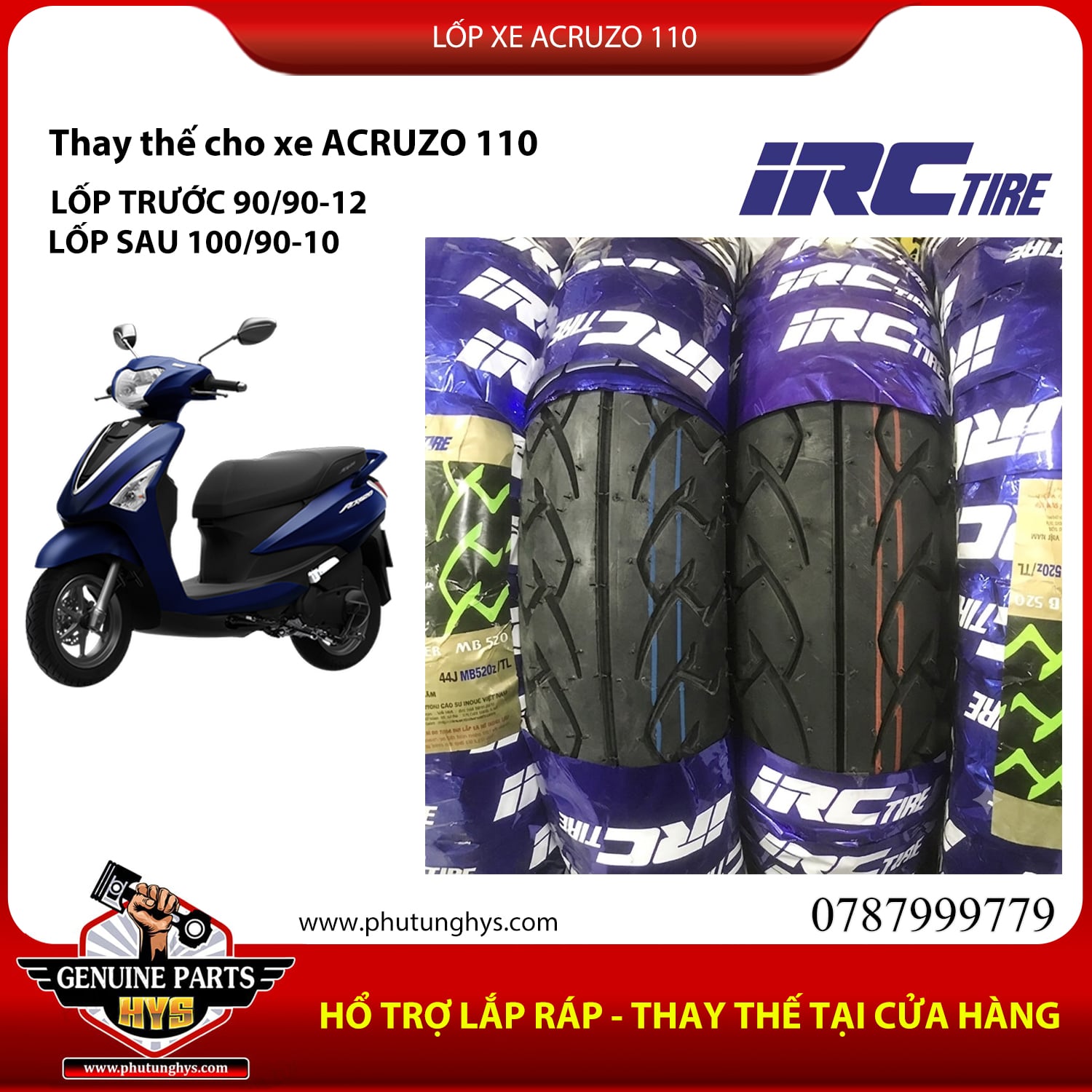LỐP XE ACRUZO 110 IRC