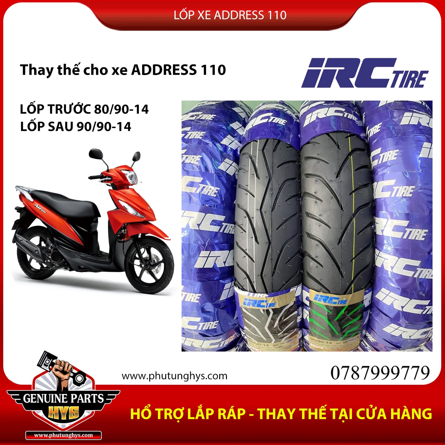 LỐP XE ADDRESS IRC