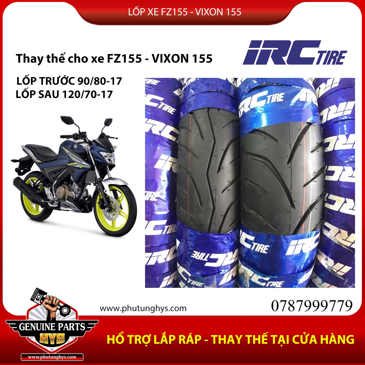 LỐP XE FZ155 - VIXON 155 IRC
