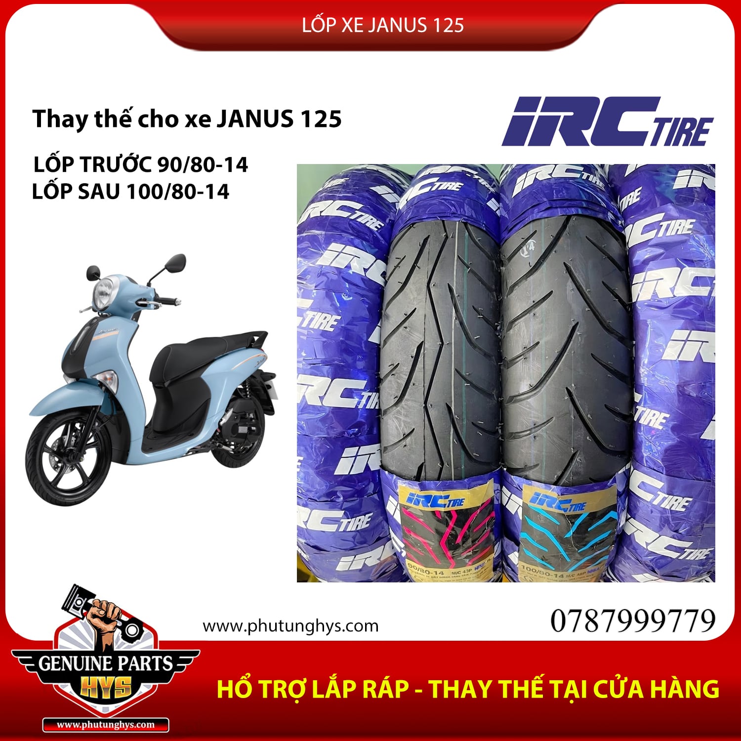 LỐP XE JANUS 125 IRC