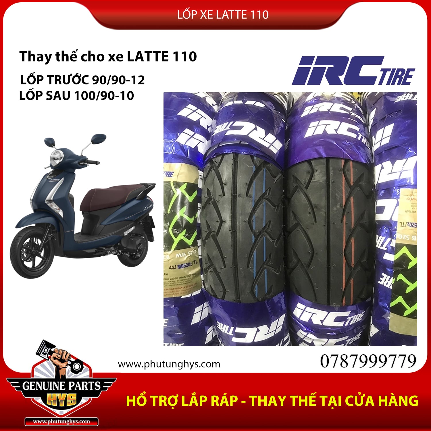 LỐP XE LATTE 110 IRC