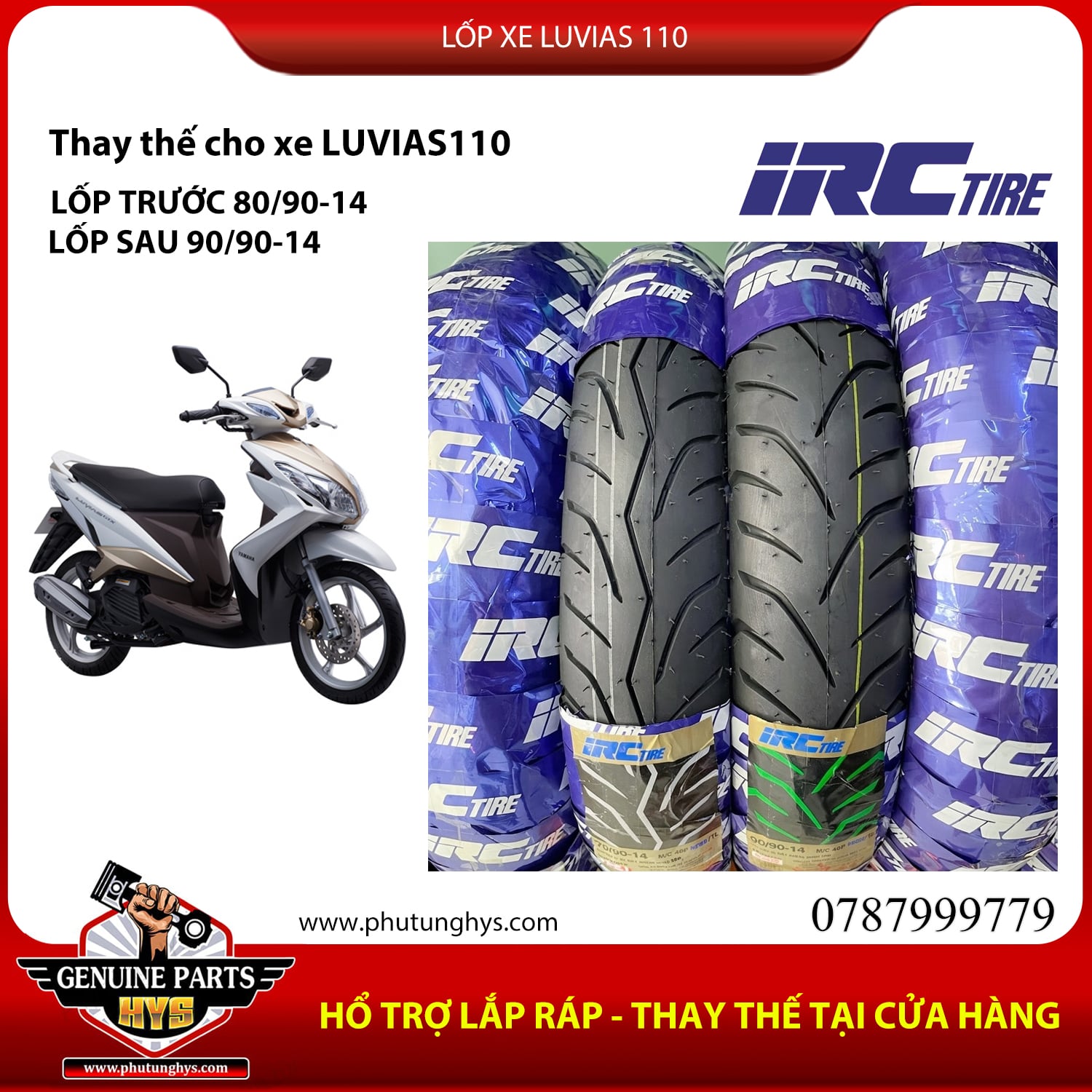 LỐP XE LUVIAS 110 IRC