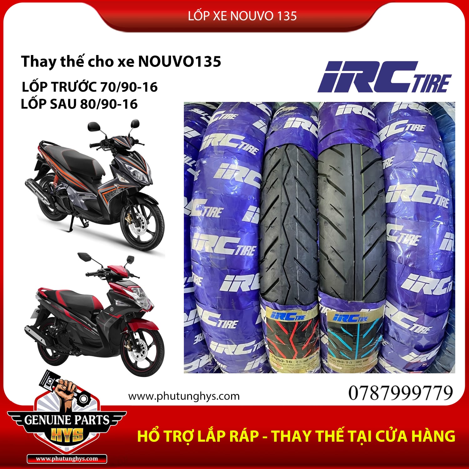 LỐP XE NOUVO 135 IRC