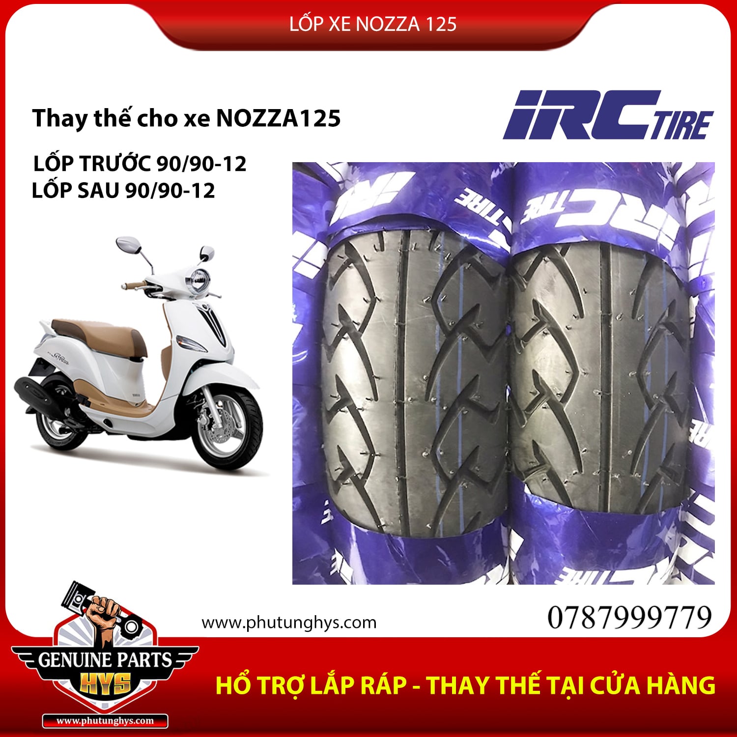 LỐP XE NOZZA 125 IRC