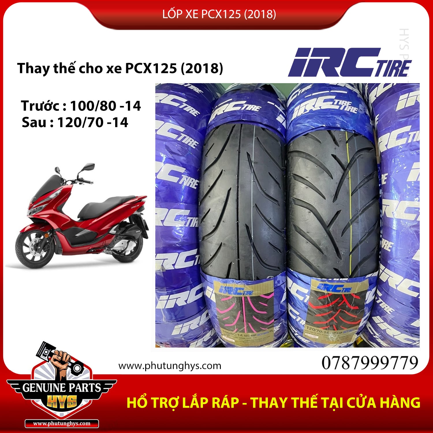 LỐP XE PCX125 (2018) IRC