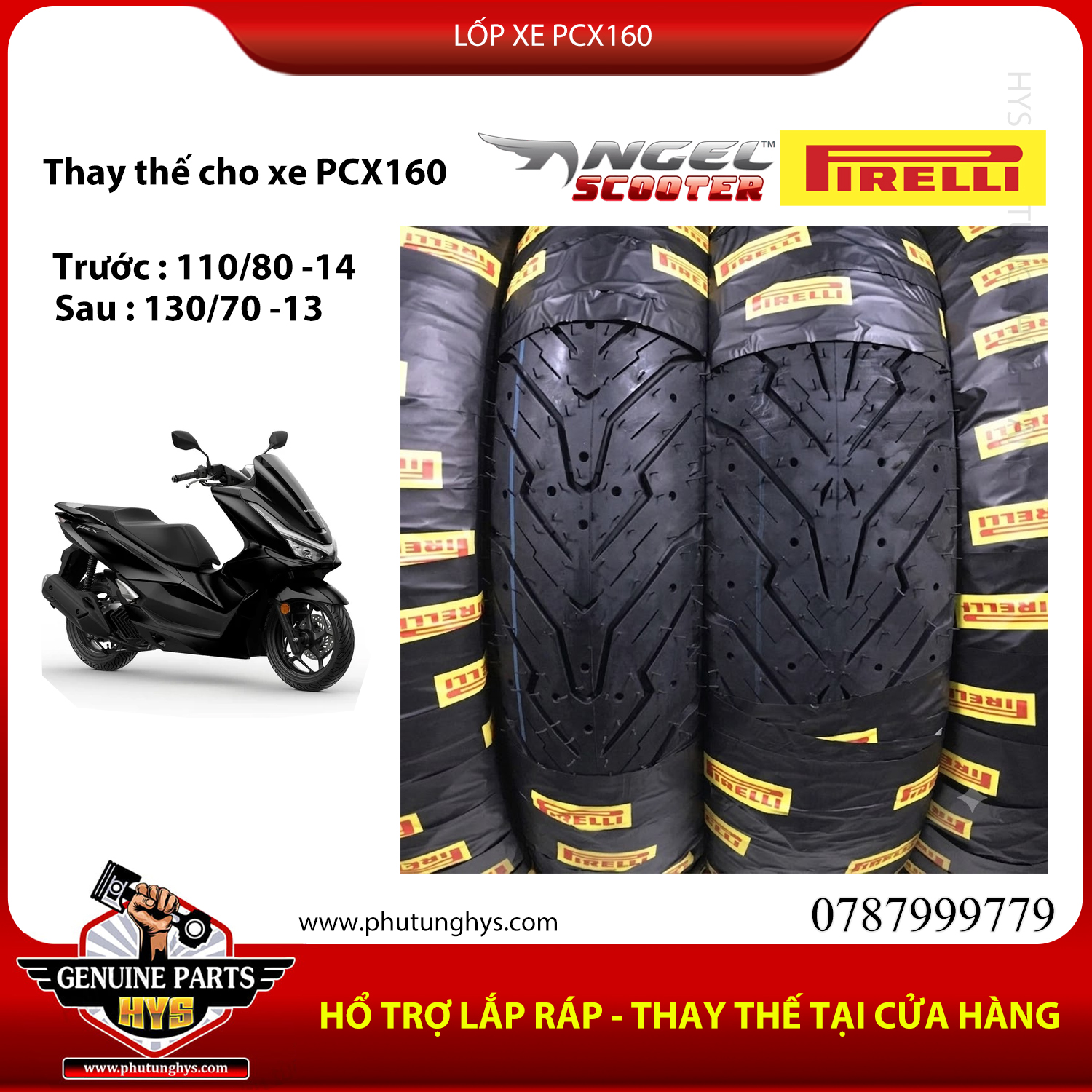 LỐP XE PCX160 PIRELLI ANGEL SCOOTER