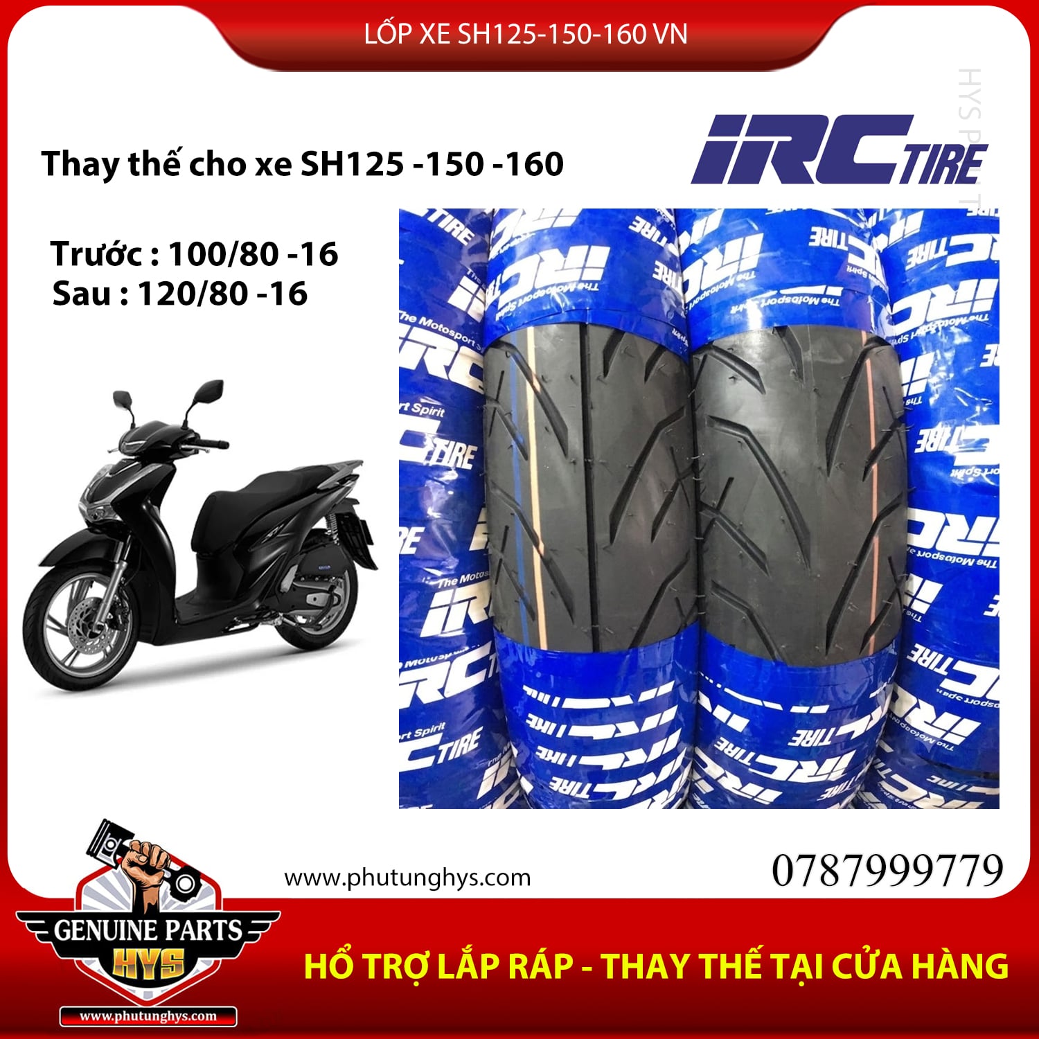 LỐP XE SH125-150-160 IRC