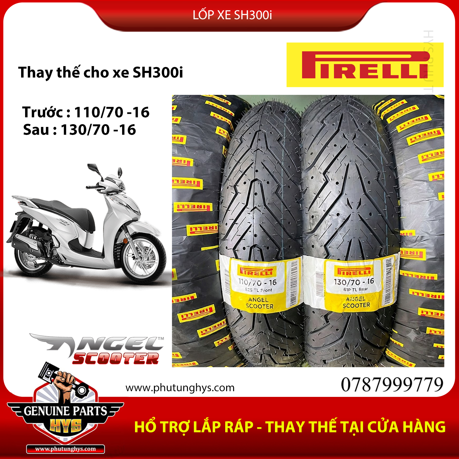 LỐP XE SH300i PIRELLI ANGEL SCOOTER