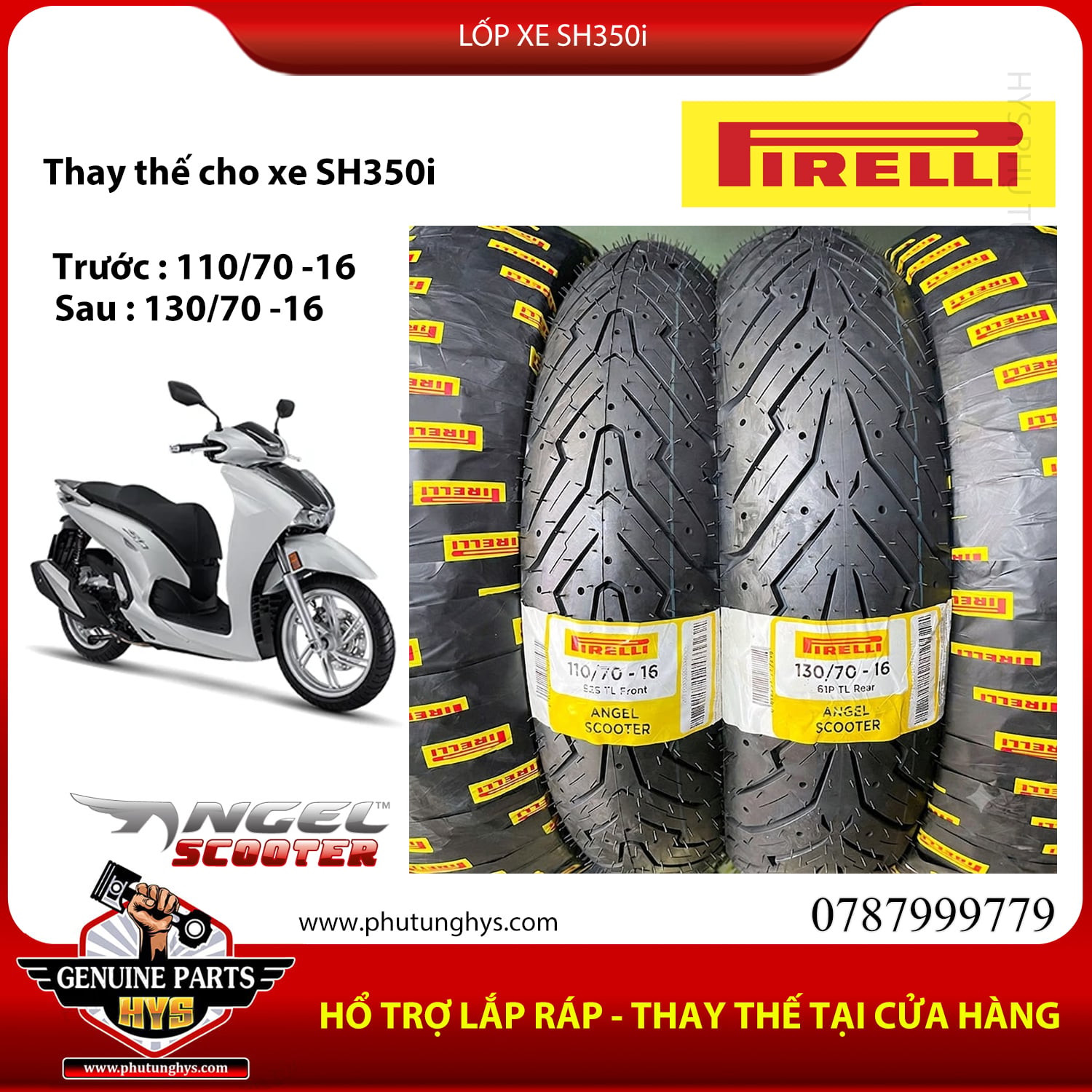 LỐP XE SH350i PIRELLI ANGEL SCOOTER