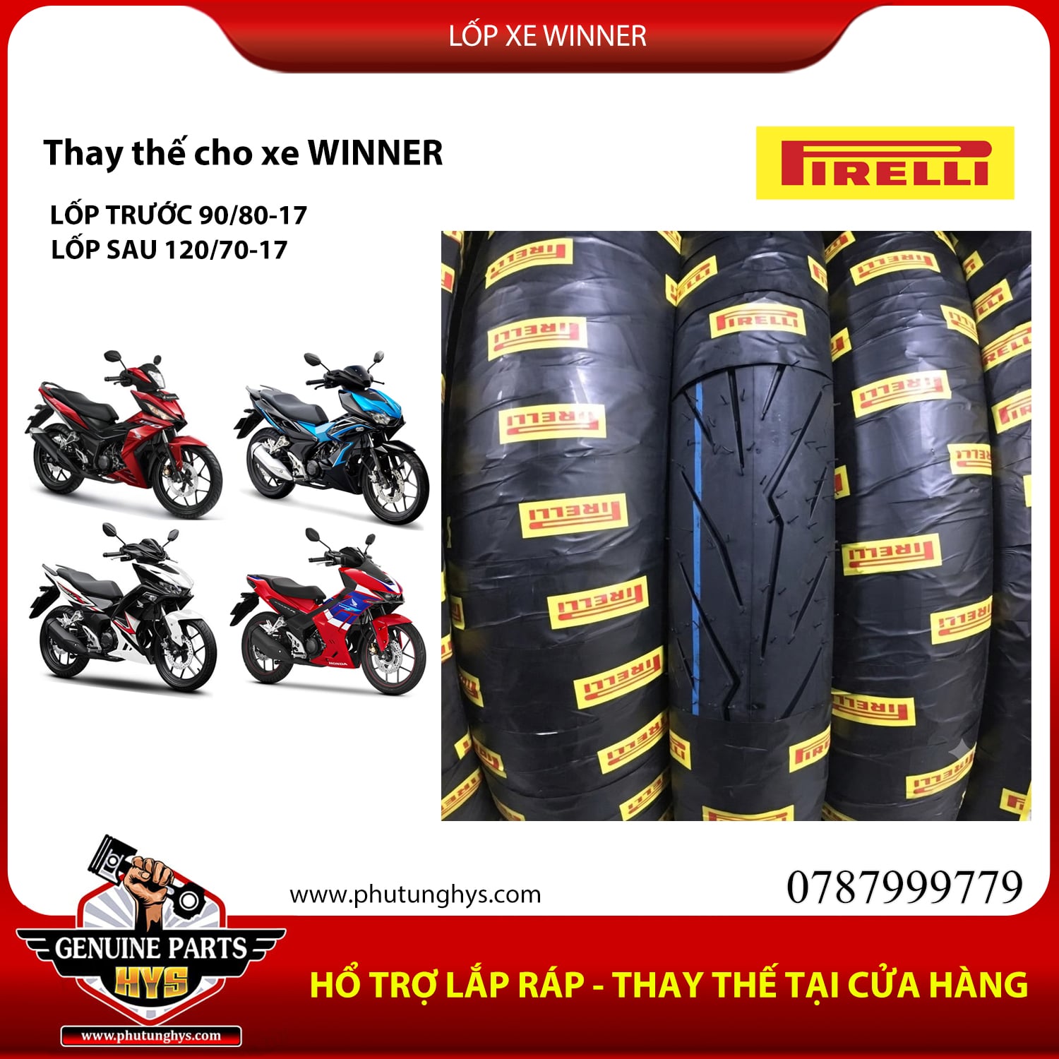 LỐP XE WINNER - WINNER X PIRELLI DIABLO ROSSO SPORT