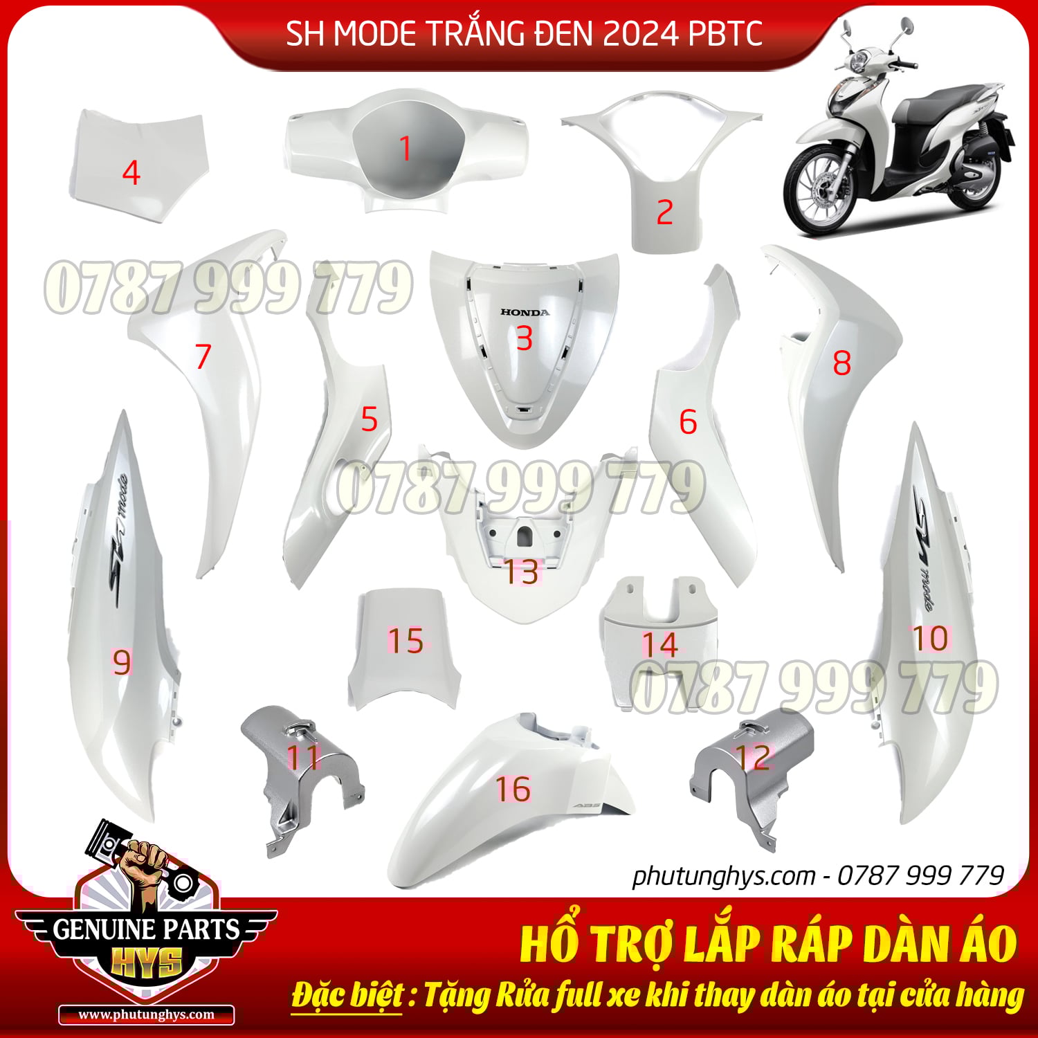 DÀN ÁO SH MODE TRẮNG ĐEN 2024 PHIÊN BẢN TIÊU CHUẨN