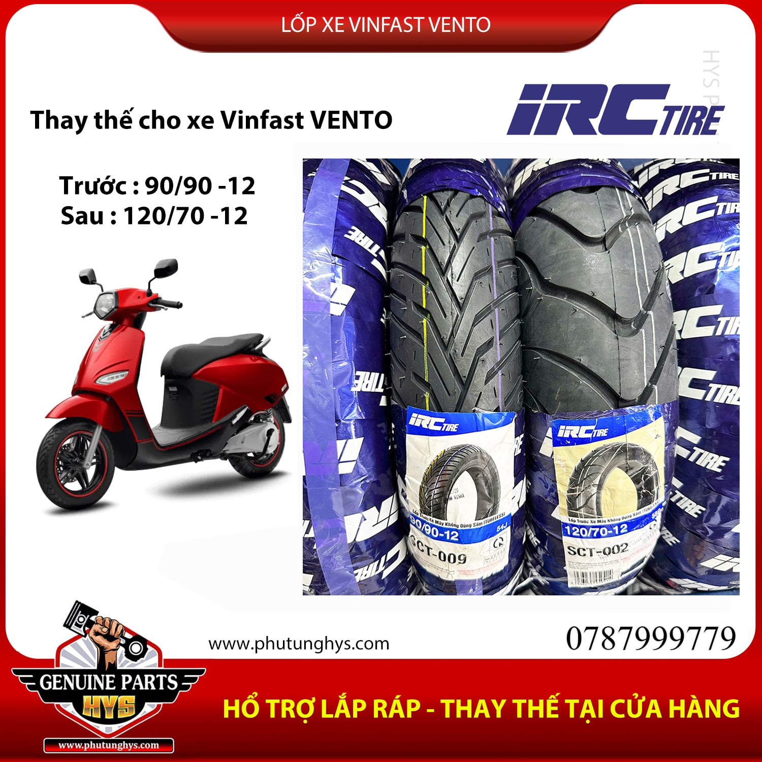 LỐP XE VINFAST VENTO IRC
