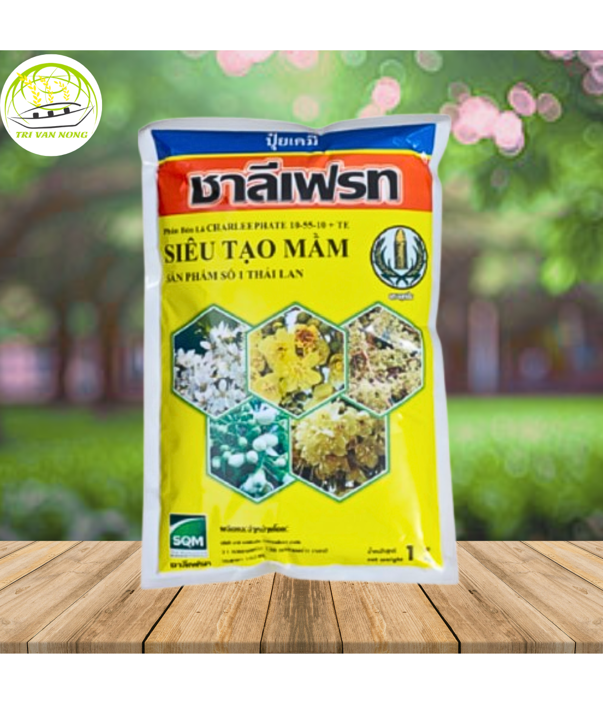 Nông Vàng 10-55-10+TE Phân Bón Lá Hỗn Hợp Nhập Thái Lan hộp 1kg Cty Trí Văn Nông.