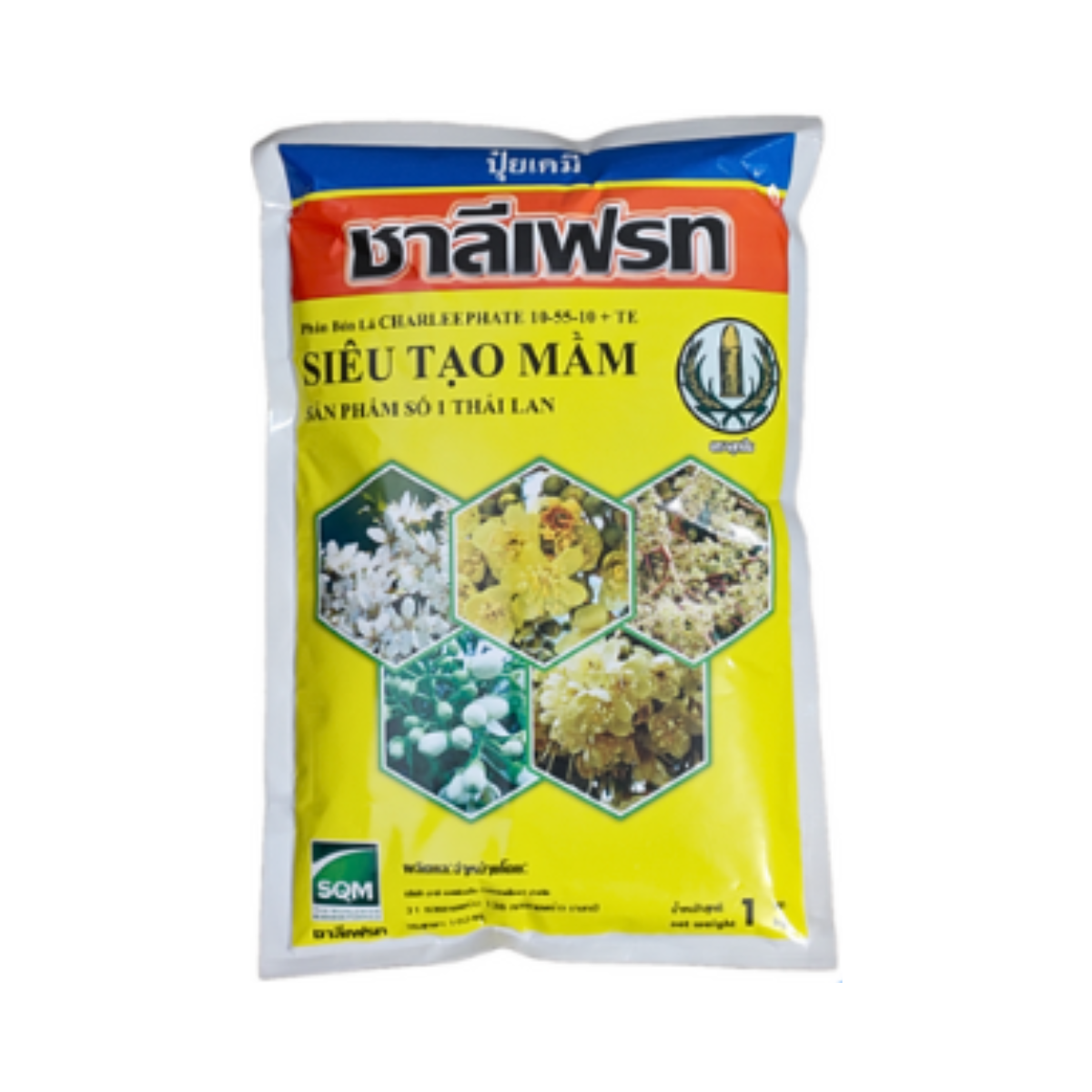 Nông Vàng 10-55-10+TE Phân Bón Lá Hỗn Hợp Nhập Thái Lan hộp 1kg Cty Trí Văn Nông.