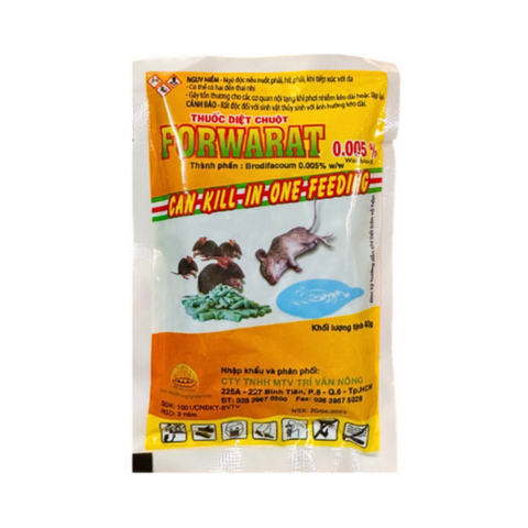  Thuốc diệt chuột Forwarat thế hệ mới 0.005% 1hộp/2gói Cty Trí Văn Nông. 