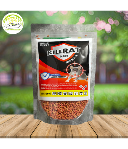  Thuốc diệt chuột killrat dạng hạt thóc, lúa 1 gói 500g Cty Trí Văn Nông. 