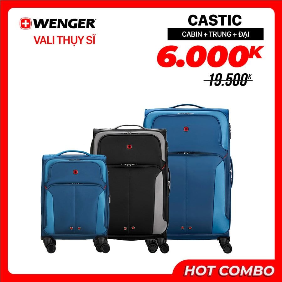  Combo vali kéo Castic 3 size 